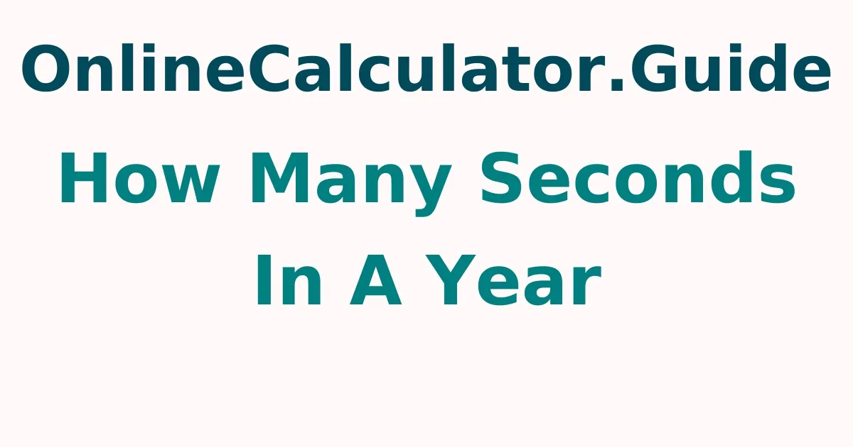How Many Seconds in a Year Calculator