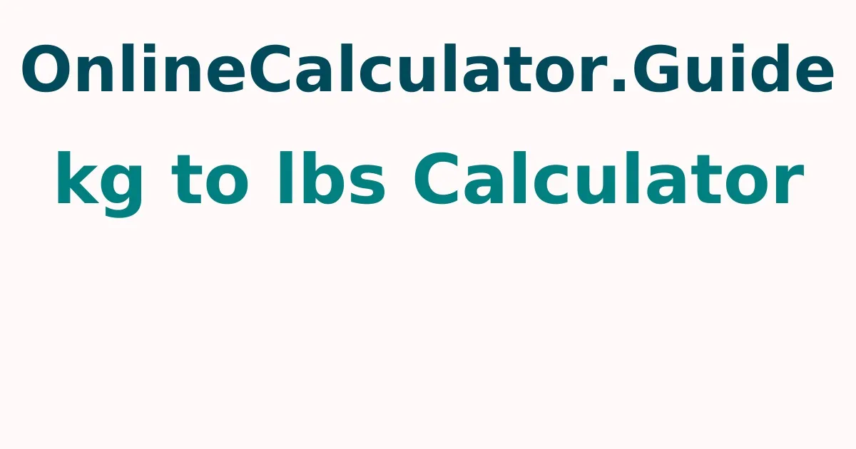 kg to lbs Calculator