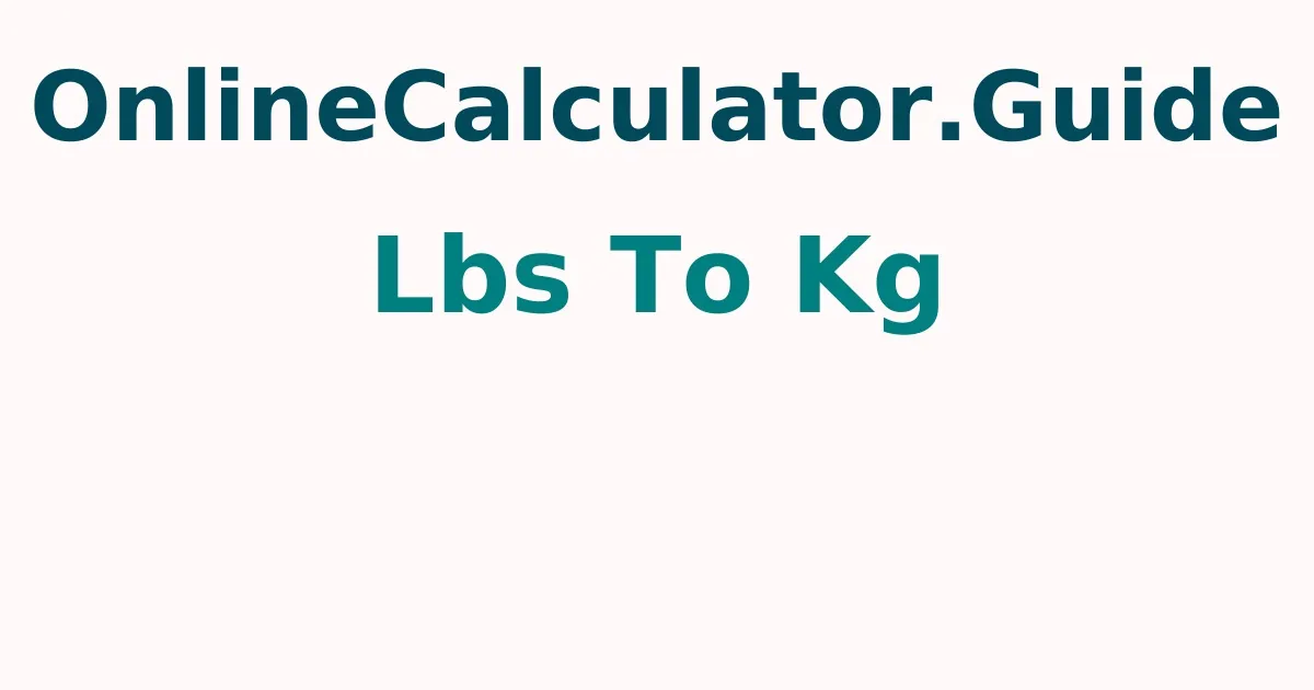 Lbs to kg Converter